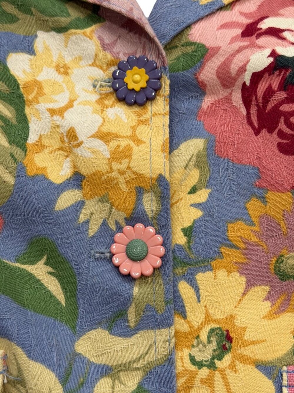 Vtg My Boyfriends Back Women Size S Floral Jacket Santa Monica Art to Wear - Picture 2 of 7